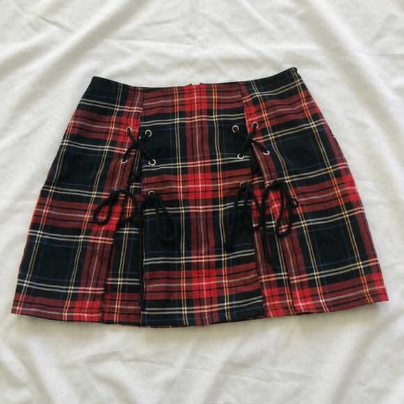 Lip Service Dresses & Skirts - LIP SERVICE Y2K Mall Goth Punk and Disorderly red/black tartan mini skirt